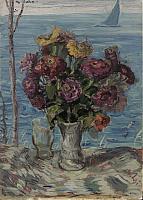 Adolf Hildenbrand Herbstblumen, 1925, OelMalkarton, 70.5 x 50.5 cm